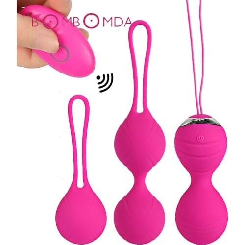 4 pcs Vaginal Tighten Exercise Kegel Balls Vibrator For Women Wireless Remote Vibrating Vagina Eggs Vibrator Sex Toy For Women