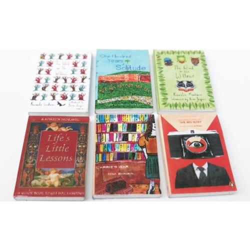 6PCS 1/12 Dollhouse Assorted Books Printed Book for Library Furniture Toys