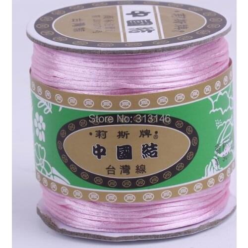 80M/Roll 1.5MM Braided Pink Nylon Chinese Knot Cord Macrame Handmade Beading Shamballa Bracelet String Thread Rope for Handcraft