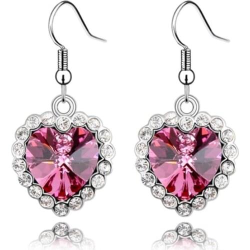 925 Purple black pink Crystal blue love new Haiyangzhixing Earrings wholesale (pair) earring Ohrringe