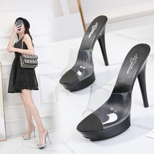 Big Shoe Size 34-43 13CM Platform Gladiator Women PVC Candy Party Shoes High Heels Sandals Summer Sexy Open Toe Party Dress