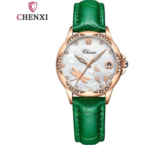 CHENXI Watch Women High Quality Genuine Leather Date Quartz Watches For Women 2021 Lady Watch For Woman Luxury Relogio Feminino