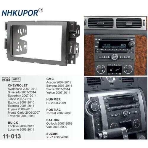 Double 2 Din Car Radio Fascia for BUICK Enclave CHEVROLET Avalanche GMC Acadia HUMMER H2 SATURN DVD Stereo Panel Frame Dash Kit