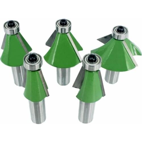 5pcs 12MM 1/2" Shank Chamfer Router Bit 11.25 15 22.5 30 45 Degree Milling Cutter for Wood Machine MC03233