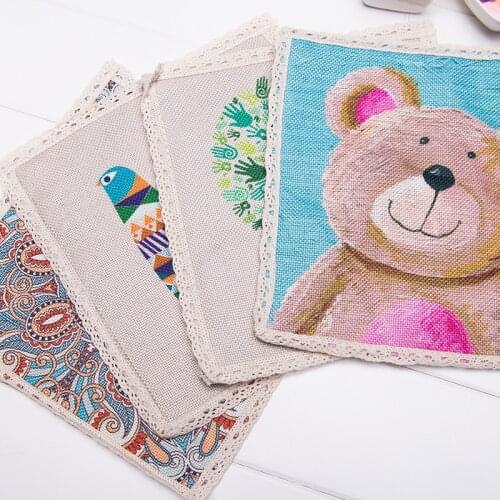 Cotton Cloth Mats Coaster Novelty Cup Cushion Holder Home Dining Room Decor Drink Placement Mat Cup Mats Hot Sale