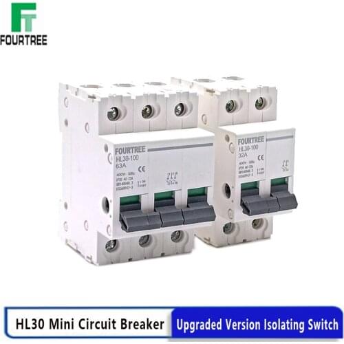 1P 2P 3P 4P Main Switch HL30 Isolating Circuit Breaker Household Function Disconnector Isolator 32A 63A 100A Laser Printing
