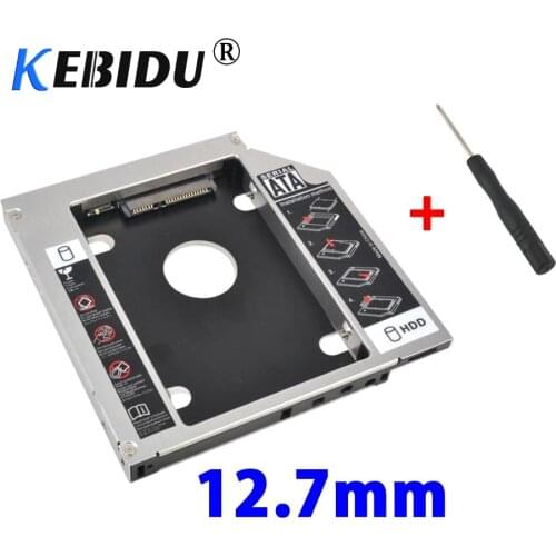 Kebidu SSD HDD HD Hard Disk Driver External 2nd Caddy SATA 3.0 Case Enclosure for 12.7mm CD DVD ROM Optical Bay for Notebook