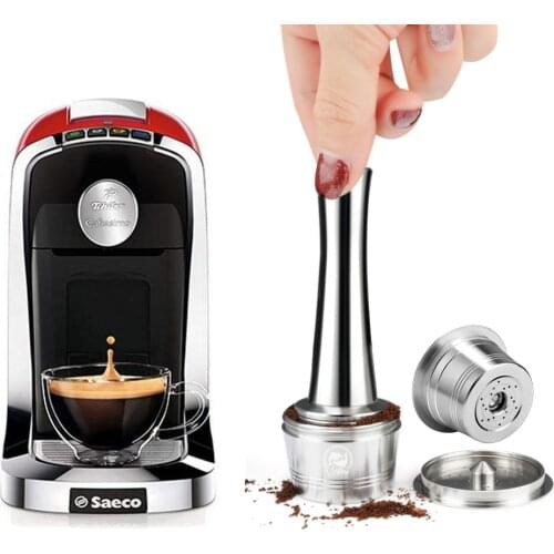 For Caffitaly Tchibo Cafissimo ALDI Expressi Machine Refillable K-fee Coffee Capsule Pod Stainless Steel Coffee Filters & Tamper