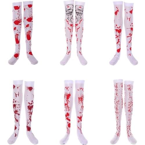 Halloween Blood Socks Ghost Festival COSPLAY Blood Printed Stockings Party Prom Role Play Blood Socks