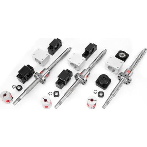 CNC Ballscrew Set : 25MM Ball screw SFU2510 End Machined + RM2510 Ball Nut + BK20 BF20 End Support+ coupler+ nut housing DSG20H