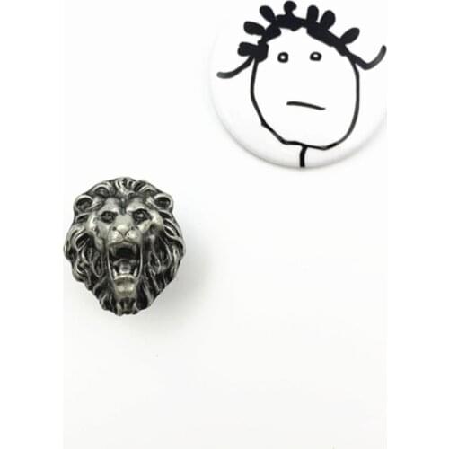 LCH Nordic Style Lion King Head Elephant Deer Creative Matte Silver Knob Vintage Lead-Zinc Alloy Cabinet Handle