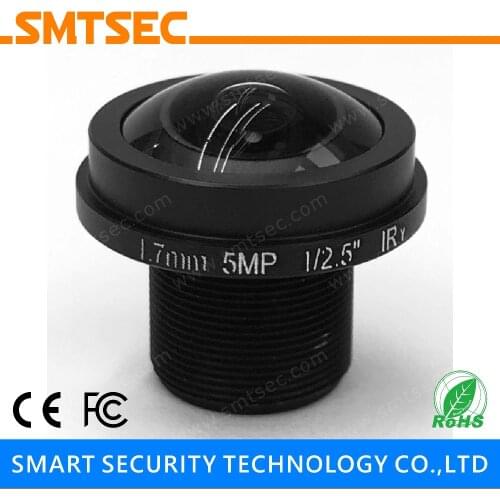 SL-RY1720BMP 1/2.5" F2.0 HD 5MP Megapixels Lens M12X0.5 1.70mm Fisheye Lens 185 Degrees Wide Angle CCTV Lens For Security Camera