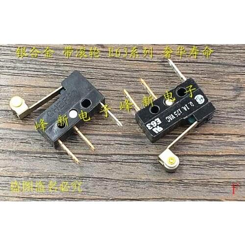 Original new 100% roller micro switch with handle miniature travel limit switch 3pin E63 roller with handle 1A 125VAC