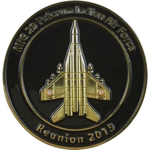 Factory direct black nickel military coin new round plane logo coin K200264