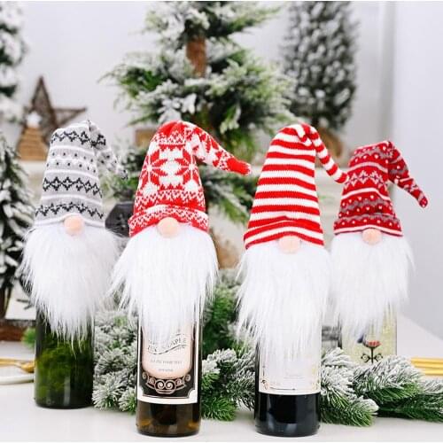 PATIMATE Christmas Wine Bottle Christmas Decoration For Home Merry 2021 Christmas Ornament Xmas Navidad Happy New Year 2022