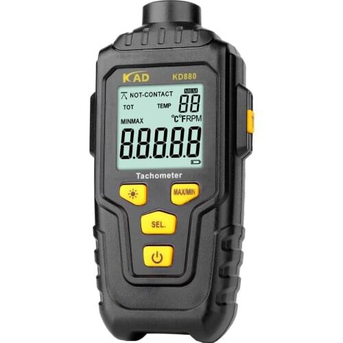 Handheld Non-Contact Weather Instrument LCD Backlight Temperature Distance Measuring Tool RPM Range Digital Laser Tachometer