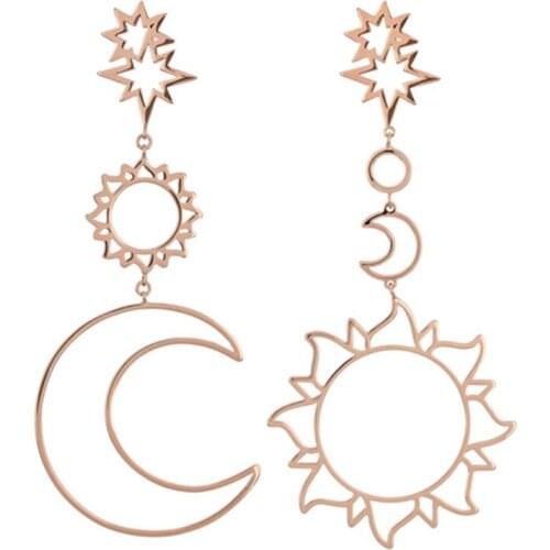 Korean Style Irregular Geometry Earrings Hollow Out Dangle Drop Ear Rings Bohemian Ear Studs