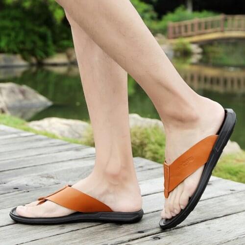 Mens Home Slippers Soft Slippers Men Leather Unisex Slipper Sandals Women Flip Flops Man Summer Cork Beach Mens Indoor For