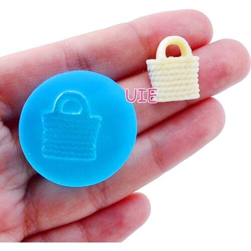 FYL005U 18.6mm x 14.1mm Handbag Silicone Mold Fondant Cake Decoration Candy Resin Clay Earrings Necklace Craft Soap Candle