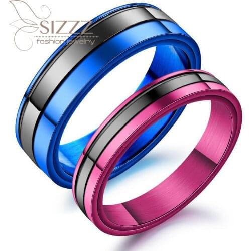 SIZZZ Factory direct stainless steel couple fashion simple student Valentines Day ring