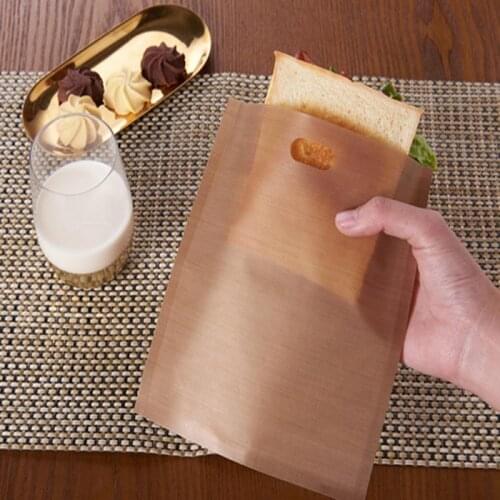 2 Pcs/set Fiberglass Toast Microwave Heating Pastry Tools Reusable Toaster Bag Non Stick Bread Bag Sandwich Bags Home Cocina
