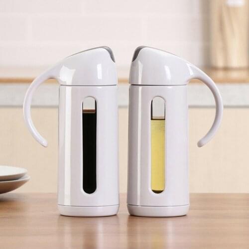 Oil Dispenser Glass Olive Oil Bottle Pot Leakproof Sauce Vinegar Bottle Gravy Boat Oil Pourer Bottle for Cooking Honey Dispenser