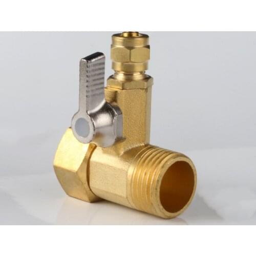 1/4' Hose T-Port Three Way Brass Ball Valve Connector For Water Oil Air Gas 1/2'-1/2'-1/4