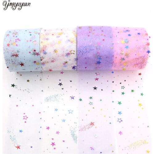 6cm/8cm/13cm 25yard Glitter Sequin Star Tulle Soft Roll Spool Tutu Wedding Deco Organza Laser DIY Crafts Birthday Party Supplies