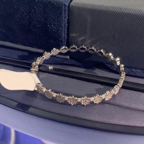 UMGODLY Luxury Brand Bangle Silver Color Geometric Octagonal Flower Bracelet Micro AAA Cubic Zirconia Women Fashion Jewelry