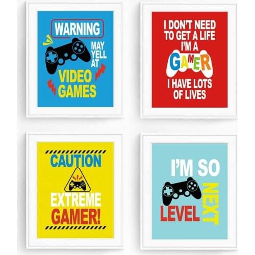 Fun Video Game Theme Wall Color Art Print InsPirational Quotes Art Painting Novel Posters Suitable For Son Brothers Grandson Chi