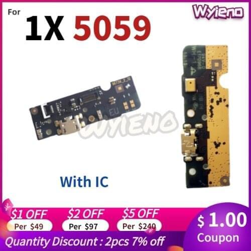 Wyieno For Alcatel 1X 5059 5059D 5059A USB Dock Charging Port Charger Plug Board Flex Cable With Microphone MIC Ribbon 10pcs/lot