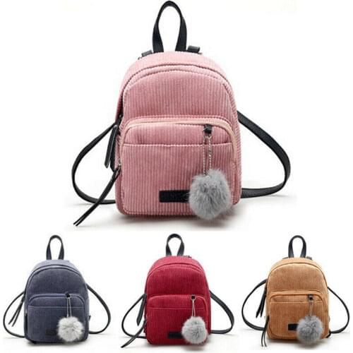 Women Mini Backpack Corduroy Small Crossbody Bag For Teenage Girl Striped Cloth Fabric Shoulder Bags Ladies Kids Phone Purse