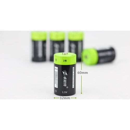 ZNTER 2pcs/lot 1.5v 6000mah li-polymer Battery D size rechargeable battery D type Li-ion powerful battery For Drop shipping