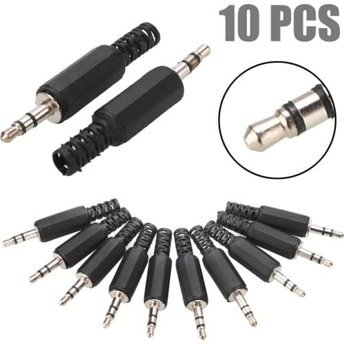 10pcs New Arrival 3.5mm Male Audio Plug Jack Adapter Connector Sockets 1/8 Inch Audio Stereo Plugs Headphone Convertor