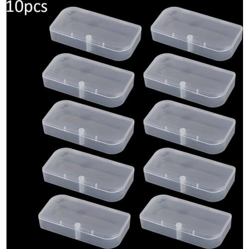 10Pcs Portable Transparent Containers Plastic Clear Storage Boxes With Lids 95x45x20mm Collection Box Mayitr