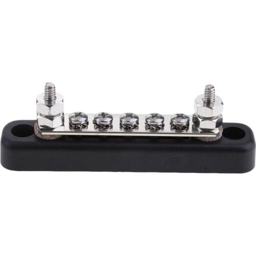 12V/24V 5 Way Power Distribution Bus Bar 5x4mm Screws Terminal Block 100A Rated Car Auto Marine