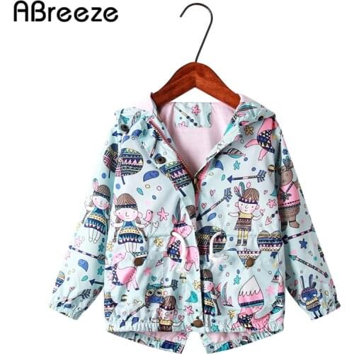 2021 Summer Autumn Children Jackets for Girls 2-8 Years European Style cartoon Print Kids Girls Thin Outerwears & Coats