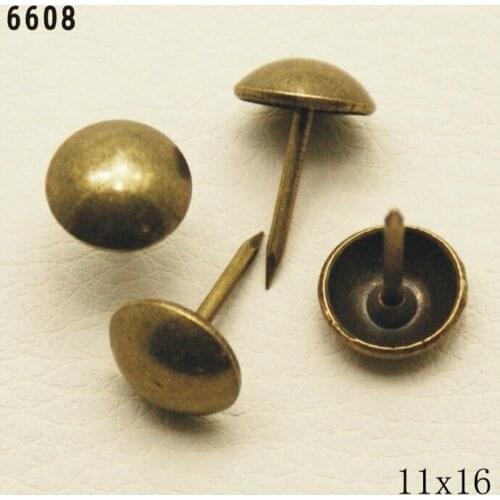 300pcs Cap size 11mm antique vintage bronze ancient chrysanthemum nailed nail furniture wooden jewellery box handwork Fix