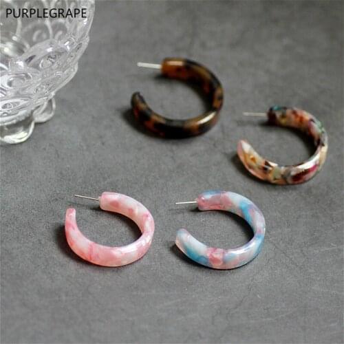 4pcs Acetic Acid C-ring Stud earring DIY Jewelry Accessories Material Pendant