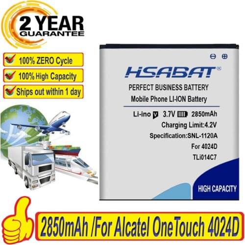 HSABAT TLi014C7 2850mAh Battery For Alcatel One Touch Pixi First 4024D 4.0 inc Batteries