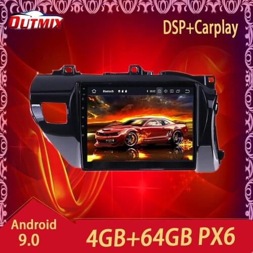 Android 9.0 4G RAM Car Radio GPS Navigation DSP For Toyota Hilux RHD 2015-2020 Car Auto Stereo Video Multimedia DVD Player