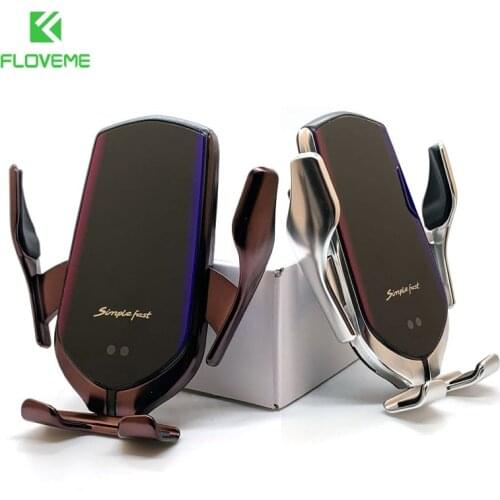 FLOVEME Auto Calming R1 Car Phone Holder Wireless Car Charger Mobile Holder Stand For iPhone 12 Pro Max 12 Mini 12 11 Pro XR 8