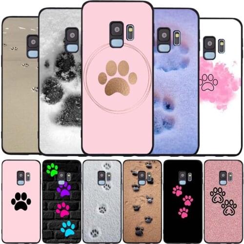 Dog Footprint black Soft phone Case For Samsung S20 S10 S9 S8 S7 edge Plus Lite Note 8 9 10 A6 A7 A8 A9 2018 Cover