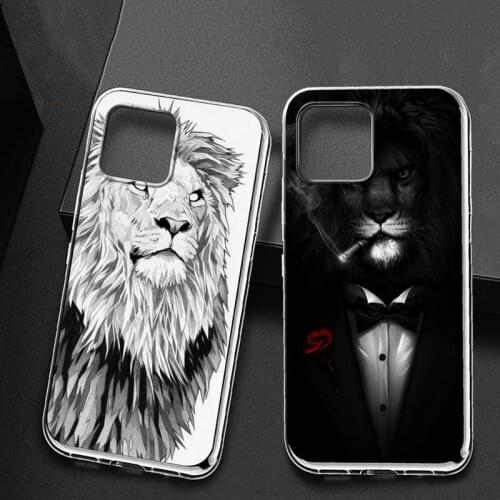 Animals The Lion Phone Case for iPhone 11 12 pro XS MAX Mini 8 7 6 6S Plus X 5S SE 2020 XR