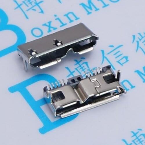 EClyxun 3pcs/lot Micro USB 3.0 B Type DIP Female Socket DIP2 10pin USB Connector for Mobile Hard Disk Drives Data Interface
