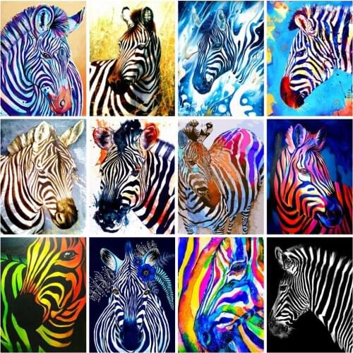 EverShine Diamond Embroidery Animals Cross Stitch Diamond Painting Zebra Picture Rhinestones Mosaic Kits Handmade Art Home Decor