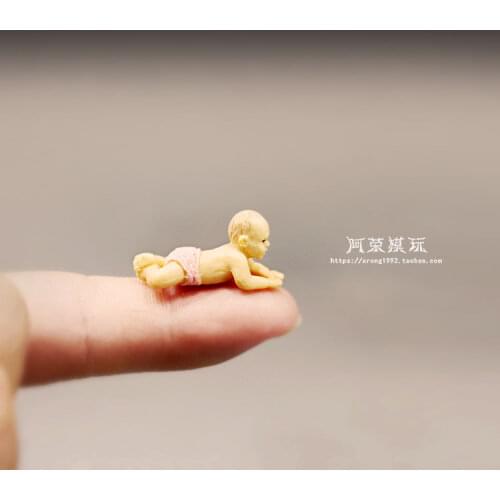 Simulator Figure Crawl Baby Model Fairy Garden Miniatures Cute Climb Kids Doll Ornaments Action Figures Figurine Educational Toy