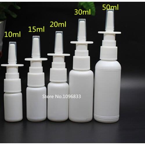 100pcs Free Shipping White PET Empty Fine Nasal Spray Mist Plastic Bottle, Cosmetic Nose Spray Bottle Mist Nose Spray Bottle
