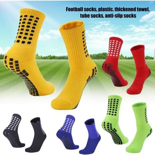 Outdoor Sport Cotton Soccer Tube Socks Running Breathable Round Silicone Suction Cup Grip Anti-slip Unisex Baseball Rugby Socks