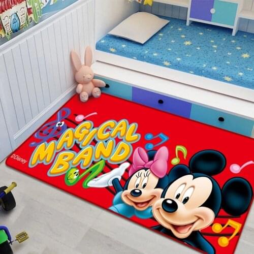 Minnie Mickey Mouse Playmat Carpet Kids Rugs Bedroom Door Mat Wood Board Print Carpets Kitchen for Living Room Playmat Gift